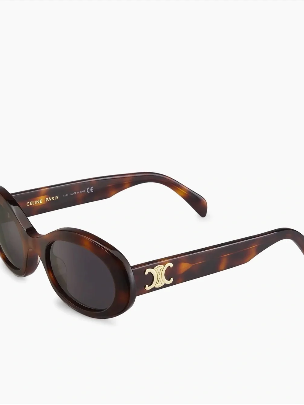 Celine Tortoiseshell Brown Oval Logo Sunglasses - Picture 1 of 6